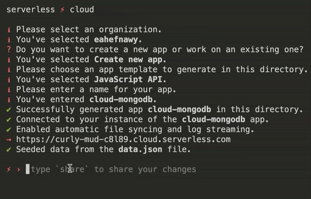 Install the "mongodb" npm package right from the interactive cloud shell