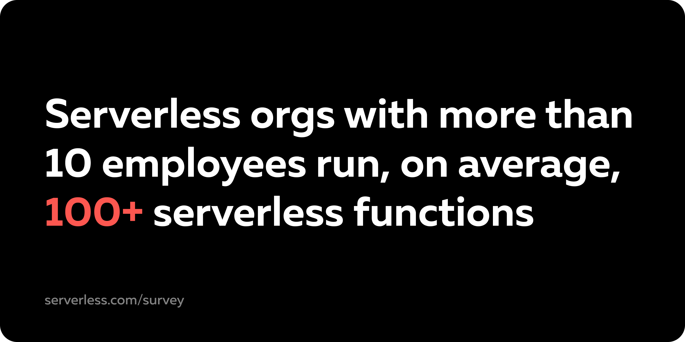 Serverless orgs with more than 10 employees run, on average, more than 100 serverless functions