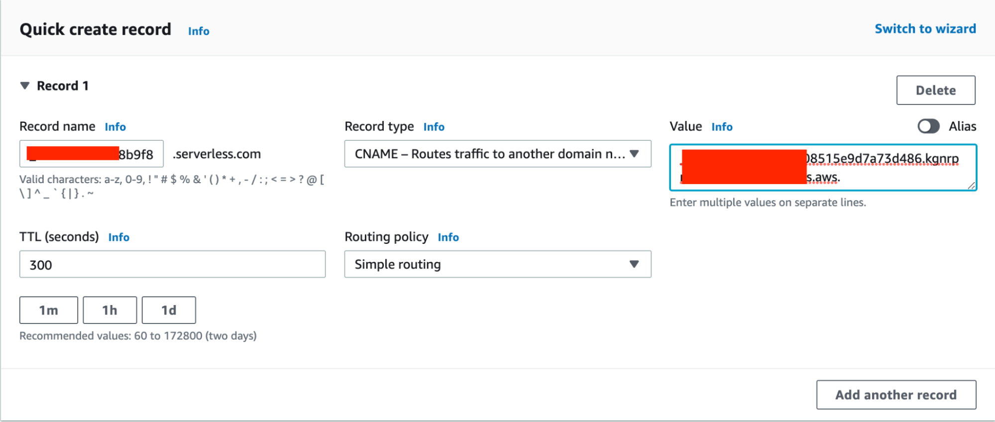 Paste the verification records into your registrar