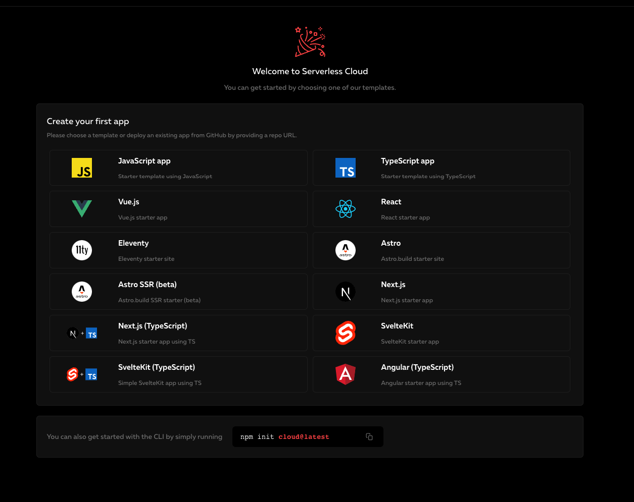 Serverless Cloud Starter Projects